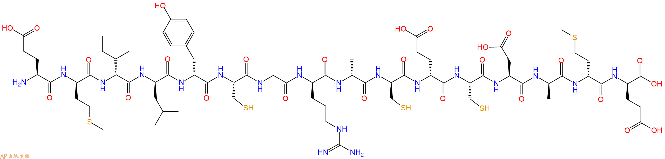 专肽生物产品H2N-Glu-DMet-DIle-DLeu-DTyr-Cys-Gly-DArg-DAla-DCys-DGlu-Cys-Asp-DAla-DMet-DGlu-OH