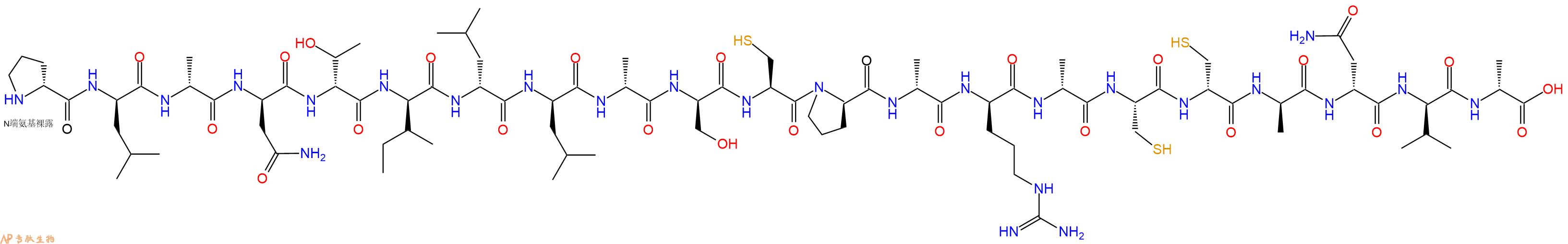 专肽生物产品H2N-DPro-DLeu-DAla-DAsn-DThr-DIle-DLeu-DLeu-DAla-DSer-Cys-DPro-DAla-DArg-DAla-Cys-DCys-DAla-DAsn-DVal-DAla-OH