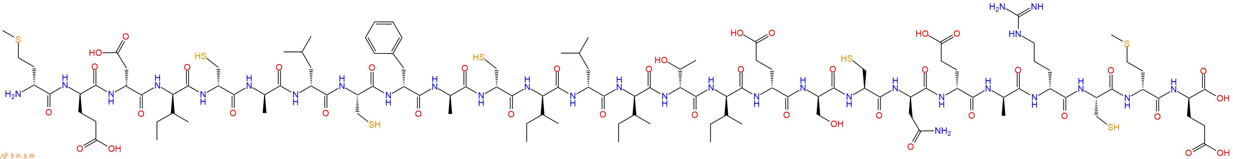 专肽生物产品H2N-DMet-DGlu-DAsp-DIle-DCys-DAla-DLeu-Cys-DPhe-DAla-DCys-DIle-DLeu-DIle-DThr-DIle-DGlu-DSer-Cys-DAsn-DGlu-DAla-DArg-Cys-DMet-DGlu-OH