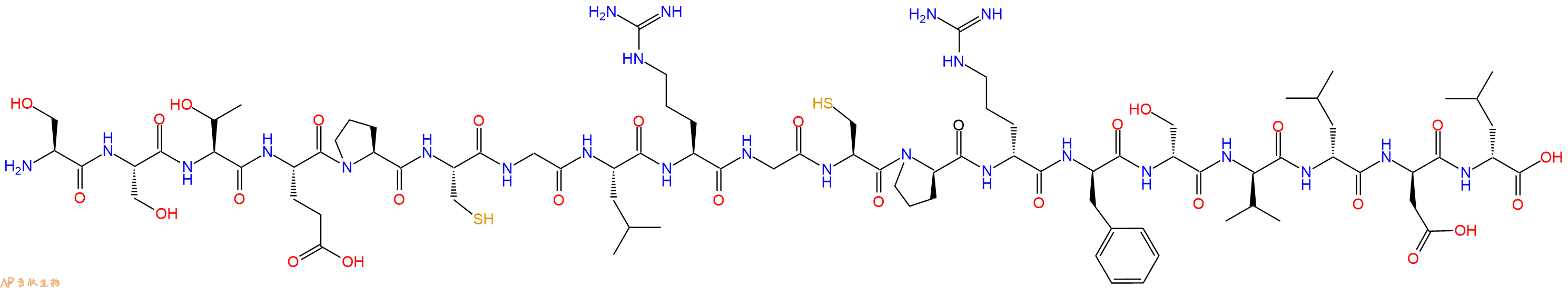 专肽生物产品H2N-Ser-Ser-Thr-Glu-Pro-Cys-Gly-Leu-Arg-Gly-Cys-DPro-DArg-DPhe-DSer-DVal-DLeu-DAsp-DLeu-OH