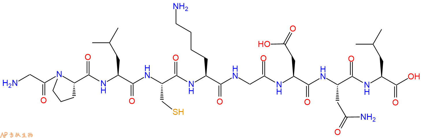 专肽生物产品H2N-Gly-Pro-Leu-Cys-Lys-Gly-Asp-Asn-Leu-OH