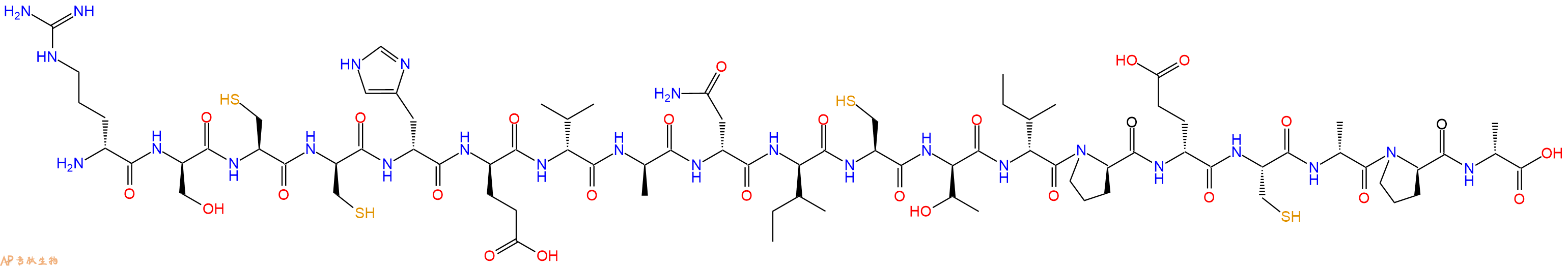 专肽生物产品H2N-DArg-DSer-Cys-DCys-DHis-DGlu-DVal-DAla-DAsn-DIle-Cys-DThr-DIle-DPro-DGlu-Cys-DAla-DPro-DAla-OH