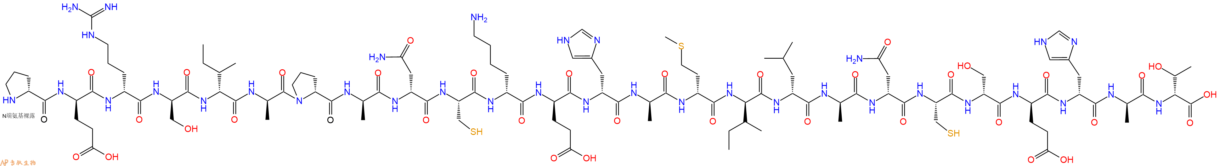 专肽生物产品H2N-DPro-DGlu-DArg-DSer-DIle-DAla-DPro-DAla-DAsn-Cys-DLys-DGlu-DHis-DAla-DMet-DIle-DLeu-DAla-DAsn-Cys-DSer-DGlu-DHis-DAla-DThr-OH
