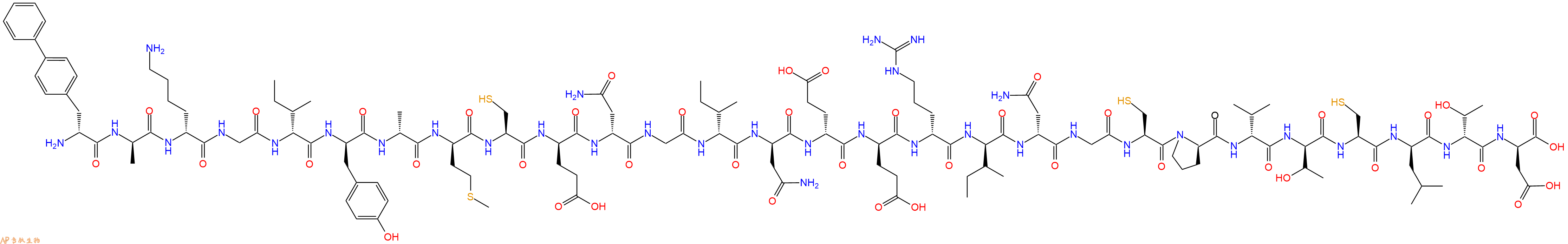 专肽生物产品H2N-DBip-DAla-DLys-Gly-DIle-DTyr-DAla-DMet-Cys-DGlu-DAsn-Gly-DIle-DAsn-DGlu-DGlu-DArg-DIle-DAsn-Gly-Cys-DPro-DVal-DThr-Cys-DLeu-DThr-DAsp-OH