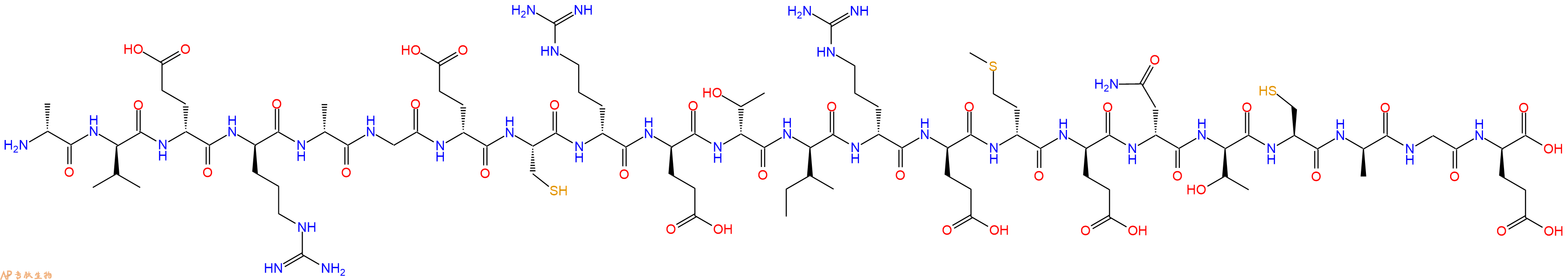 专肽生物产品H2N-DAla-DVal-DGlu-DArg-DAla-Gly-DGlu-Cys-DArg-DGlu-DThr-DIle-DArg-DGlu-DMet-DGlu-DAsn-DThr-Cys-DAla-Gly-DGlu-OH