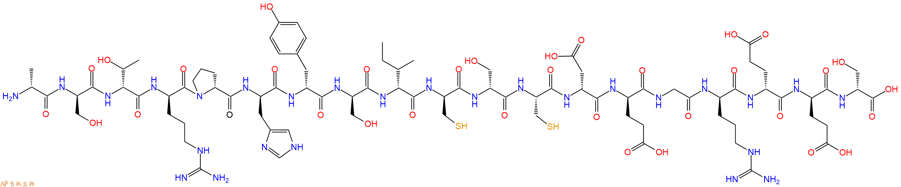 专肽生物产品H2N-DAla-DSer-DThr-DArg-DPro-DHis-DTyr-DSer-DIle-DCys-DSer-Cys-DAsp-DGlu-Gly-DArg-DGlu-DGlu-DSer-OH
