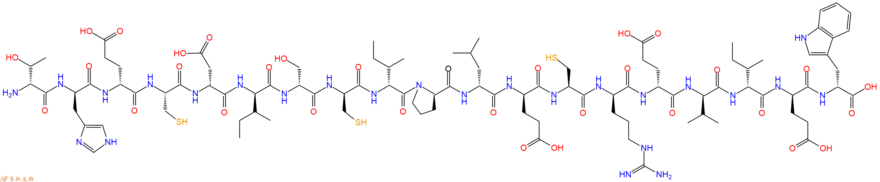 专肽生物产品H2N-DThr-DHis-DGlu-Cys-DAsp-DIle-DSer-DCys-DIle-DPro-DLeu-DGlu-Cys-DArg-DGlu-DVal-DIle-DGlu-DTrp-OH