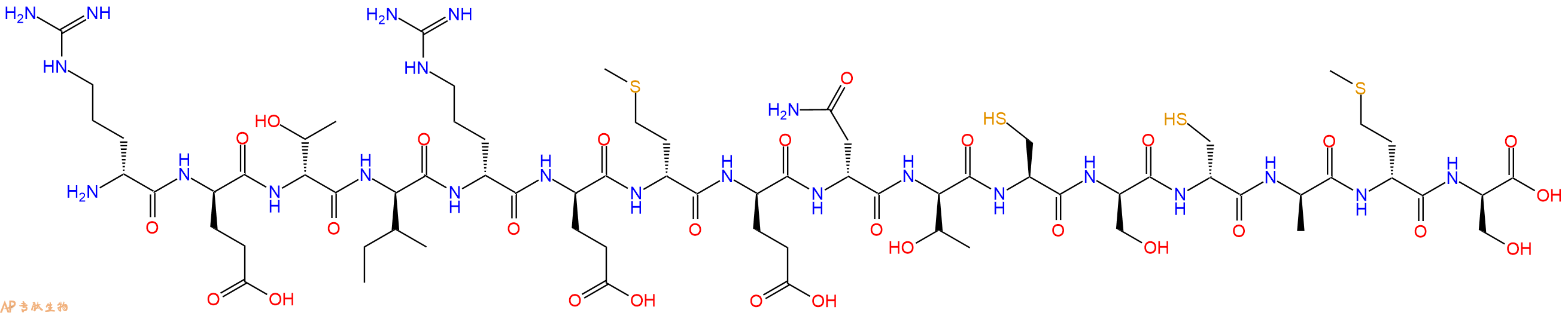 专肽生物产品H2N-DArg-DGlu-DThr-DIle-DArg-DGlu-DMet-DGlu-DAsn-DThr-Cys-DSer-DCys-DAla-DMet-DSer-OH
