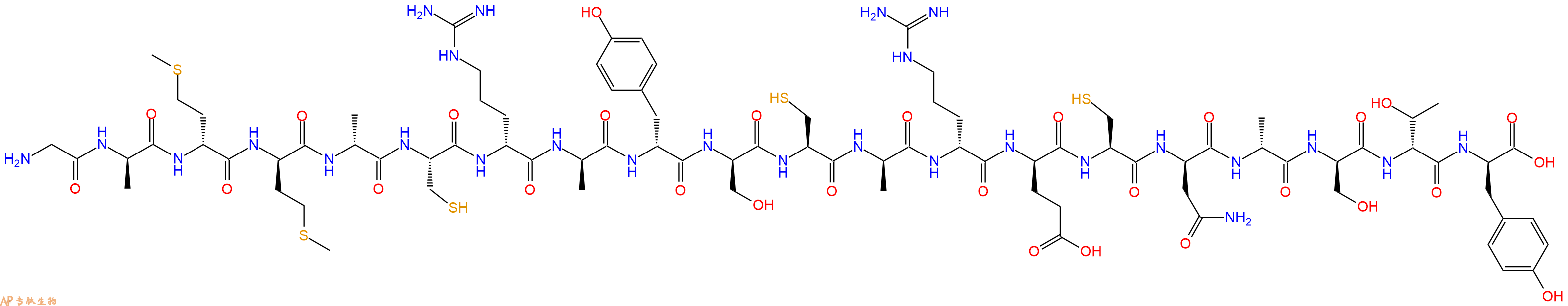 专肽生物产品H2N-Gly-DAla-DMet-DMet-DAla-Cys-DArg-DAla-DTyr-DSer-Cys-DAla-DArg-DGlu-Cys-DAsn-DAla-DSer-DThr-DTyr-OH