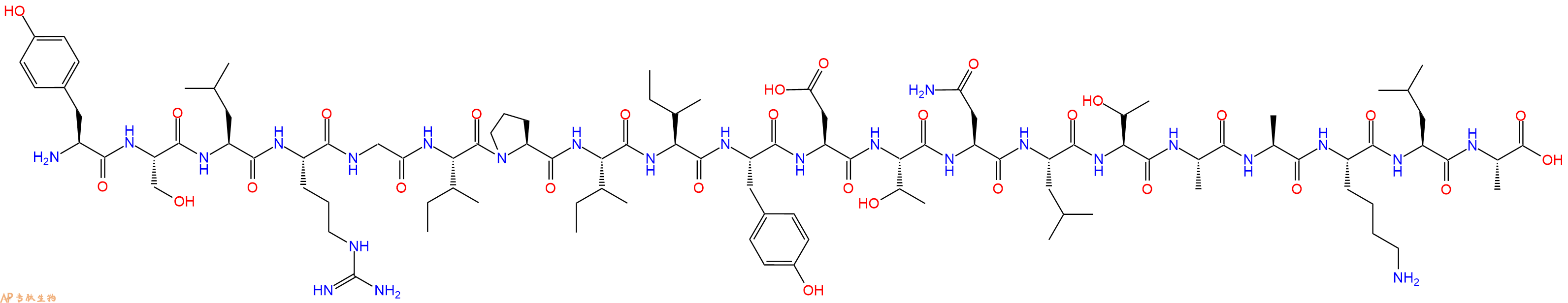 专肽生物产品H2N-Tyr-Ser-Leu-Arg-Gly-Ile-Pro-Ile-Ile-Tyr-Asp-Thr-Asn-Leu-Thr-Ala-Ala-Lys-Leu-Ala-OH