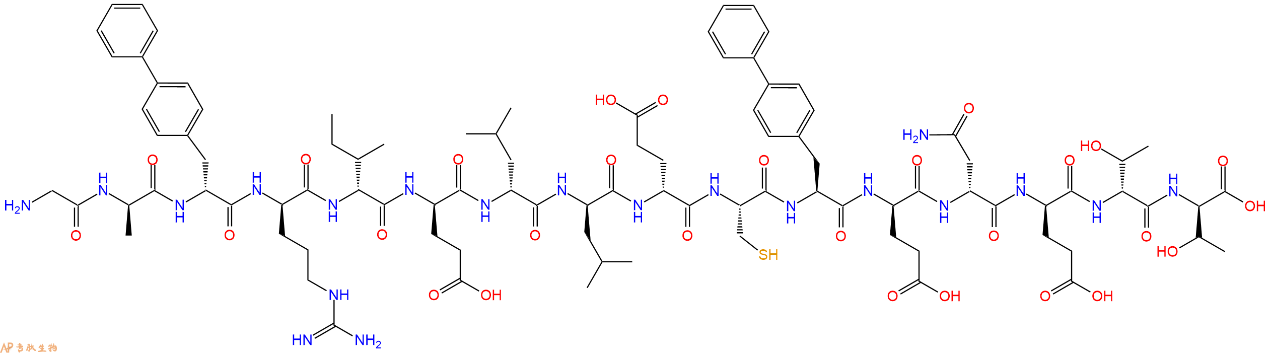 专肽生物产品H2N-Gly-DAla-DBip-DArg-DIle-DGlu-DLeu-DLeu-DGlu-Cys-Bip-DGlu-DAsn-DGlu-DThr-DThr-OH