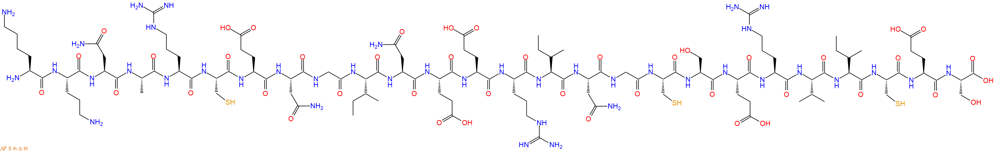 专肽生物产品H2N-Lys-Orn-Asn-Ala-Arg-Cys-Glu-Asn-Gly-Ile-Asn-Glu-Glu-Arg-Ile-Asn-Gly-Cys-Ser-Glu-Arg-Val-Ile-Cys-Glu-Ser-OH