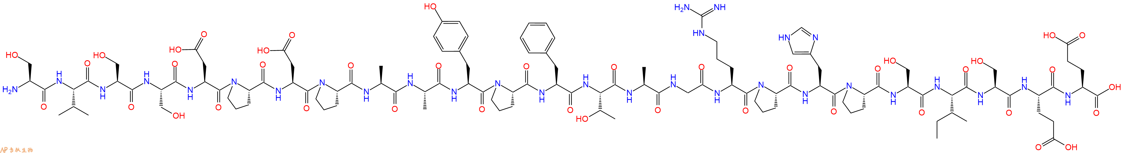 专肽生物产品H2N-Ser-Val-Ser-Ser-Asp-Pro-Asp-Pro-Ala-Ala-Tyr-Pro-Phe-Thr-Ala-Gly-Arg-Pro-His-Pro-Ser-Ile-Ser-Glu-Glu-OH