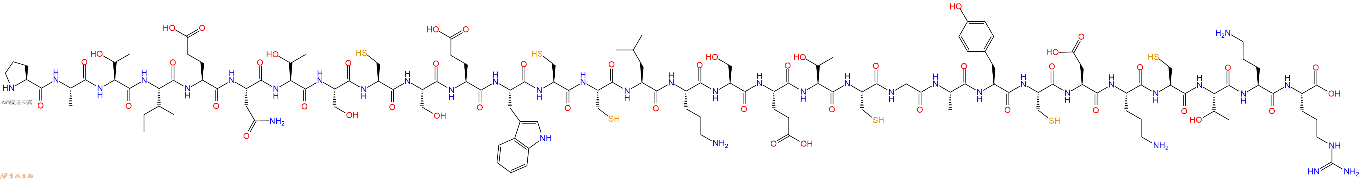 专肽生物产品H2N-Pro-Ala-Thr-Ile-Glu-Asn-Thr-Ser-Cys-Ser-Glu-Trp-Cys-Cys-Leu-Orn-Ser-Glu-Thr-Cys-Gly-Ala-Tyr-Cys-Asp-Orn-Cys-Thr-Orn-Arg-OH