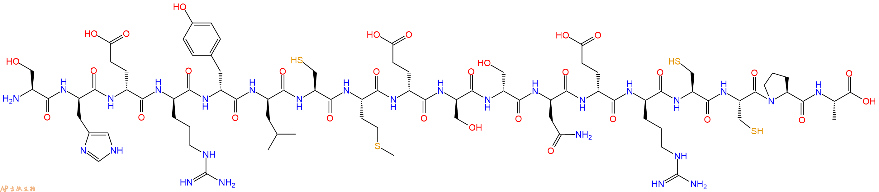 专肽生物产品H2N-Ser-DHis-DGlu-DArg-DTyr-DLeu-Cys-Met-DGlu-DSer-DSer-DAsn-DGlu-DArg-Cys-Cys-Pro-Ala-OH
