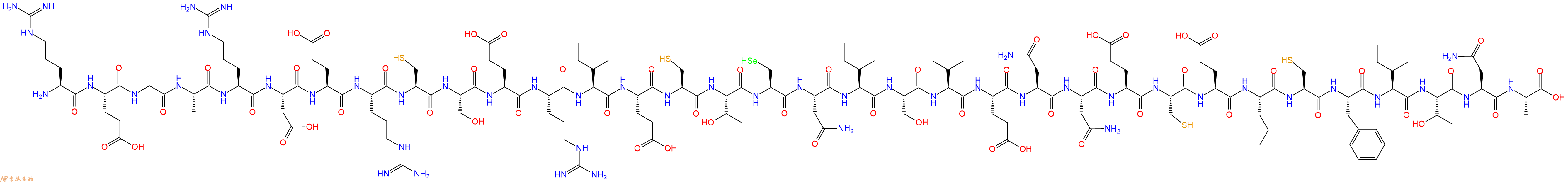 专肽生物产品H2N-Arg-Glu-Gly-Ala-Arg-Asp-Glu-Arg-Cys-Ser-Glu-Arg-Ile-Glu-Cys-Thr-Sec-Asn-Ile-Ser-Ile-Glu-Asn-Asn-Glu-Cys-Glu-Leu-Cys-Phe-Ile-Thr-Asn-Ala-OH