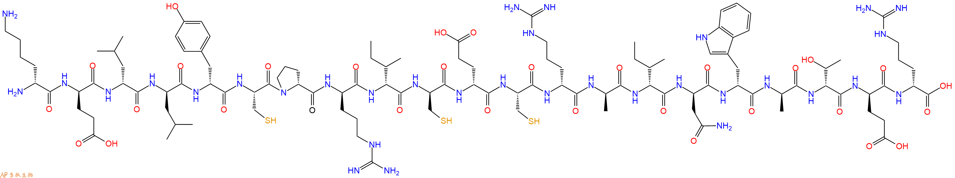 专肽生物产品H2N-DLys-DGlu-DLeu-DLeu-DTyr-Cys-DPro-DArg-DIle-DCys-DGlu-Cys-DArg-DAla-DIle-DAsn-DTrp-DAla-DThr-DGlu-DArg-OH