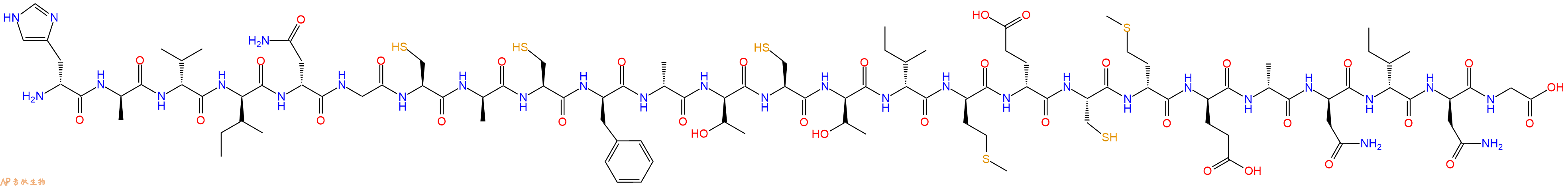 专肽生物产品H2N-DHis-DAla-DVal-DIle-DAsn-Gly-Cys-DAla-Cys-DPhe-DAla-DThr-Cys-DThr-DIle-DMet-DGlu-Cys-DMet-DGlu-DAla-DAsn-DIle-DAsn-Gly-OH