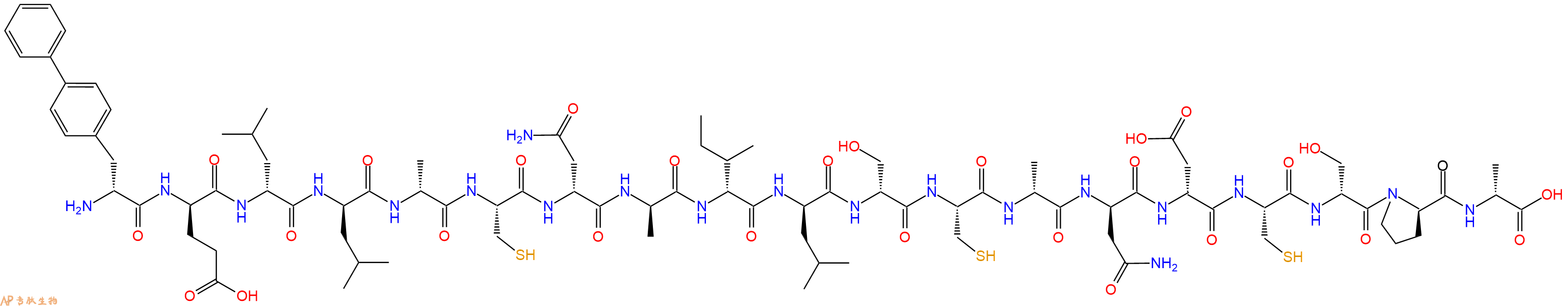 专肽生物产品H2N-DBip-DGlu-DLeu-DLeu-DAla-Cys-DAsn-DAla-DIle-DLeu-DSer-Cys-DAla-DAsn-DAsp-Cys-DSer-DPro-DAla-OH