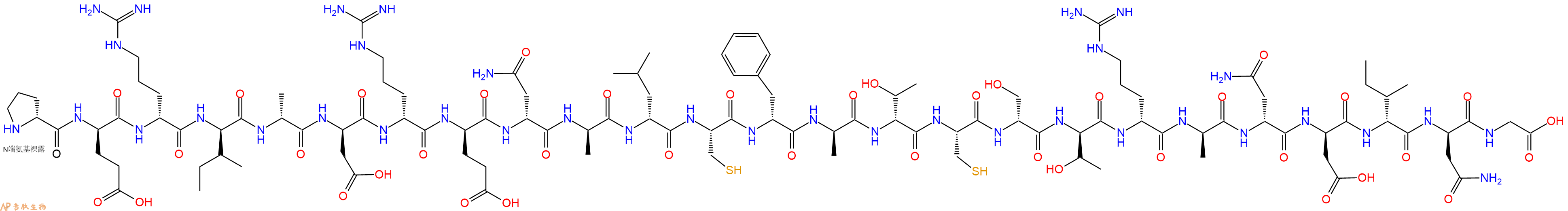 专肽生物产品H2N-DPro-DGlu-DArg-DIle-DAla-DAsp-DArg-DGlu-DAsn-DAla-DLeu-Cys-DPhe-DAla-DThr-Cys-DSer-DThr-DArg-DAla-DAsn-DAsp-DIle-DAsn-Gly-OH