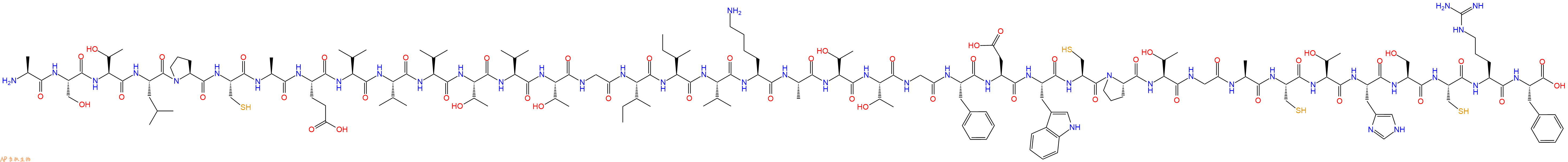 专肽生物产品H2N-Ala-Ser-Thr-Leu-Pro-Cys-Ala-Glu-Val-Val-Val-Thr-Val-Thr-Gly-Ile-Ile-Val-Lys-Ala-Thr-Thr-Gly-Phe-Asp-Trp-Cys-Pro-Thr-Gly-Ala-Cys-Thr-His-Ser-Cys-Arg-Phe-OH