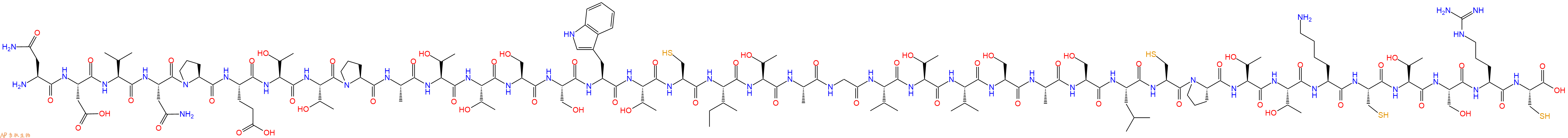 专肽生物产品H2N-Asn-Asp-Val-Asn-Pro-Glu-Thr-Thr-Pro-Ala-Thr-Thr-Ser-Ser-Trp-Thr-Cys-Ile-Thr-Ala-Gly-Val-Thr-Val-Ser-Ala-Ser-Leu-Cys-Pro-Thr-Thr-Lys-Cys-Thr-Ser-Arg-Cys-OH