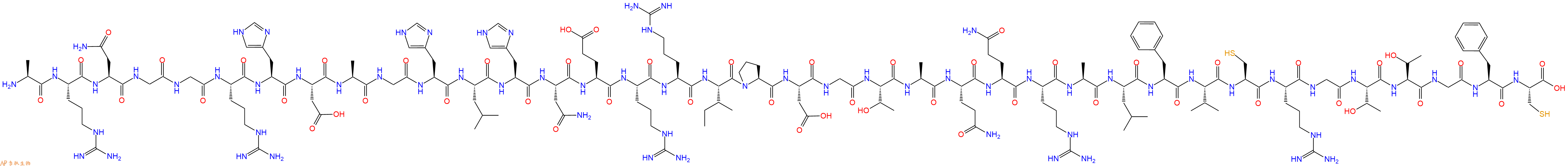 专肽生物产品H2N-Ala-Arg-Asn-Gly-Gly-Arg-His-Asp-Ala-Gly-His-Leu-His-Asn-Glu-Arg-Arg-Ile-Pro-Asp-Gly-Thr-Ala-Gln-Gln-Arg-Ala-Leu-Phe-Val-Cys-Arg-Gly-Thr-Thr-Gly-Phe-Cys-OH