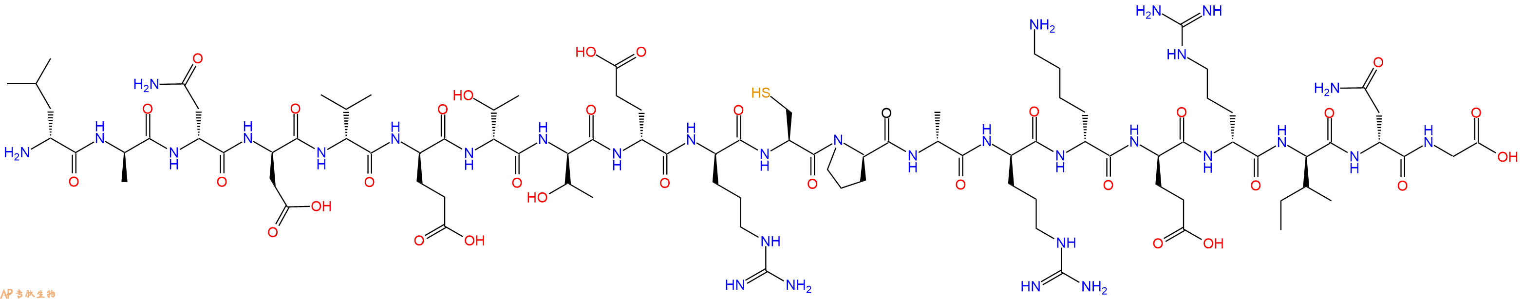 专肽生物产品H2N-DLeu-DAla-DAsn-DAsp-DVal-DGlu-DThr-DThr-DGlu-DArg-Cys-DPro-DAla-DArg-DLys-DGlu-DArg-DIle-DAsn-Gly-OH