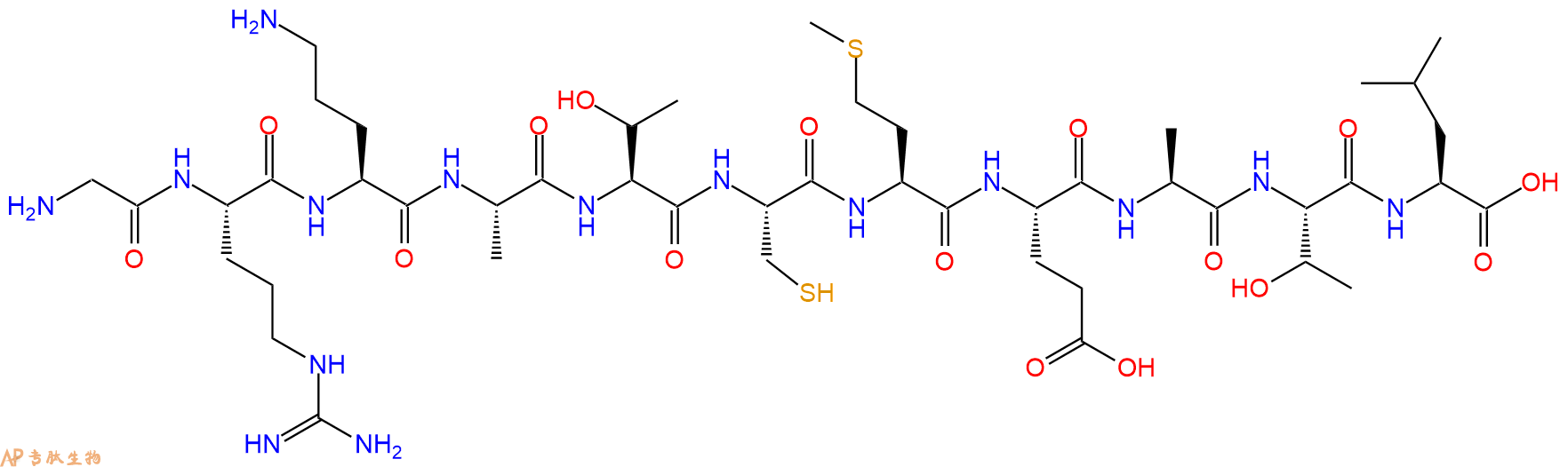 专肽生物产品H2N-Gly-Arg-Orn-Ala-Thr-Cys-Met-Glu-Ala-Thr-Leu-OH