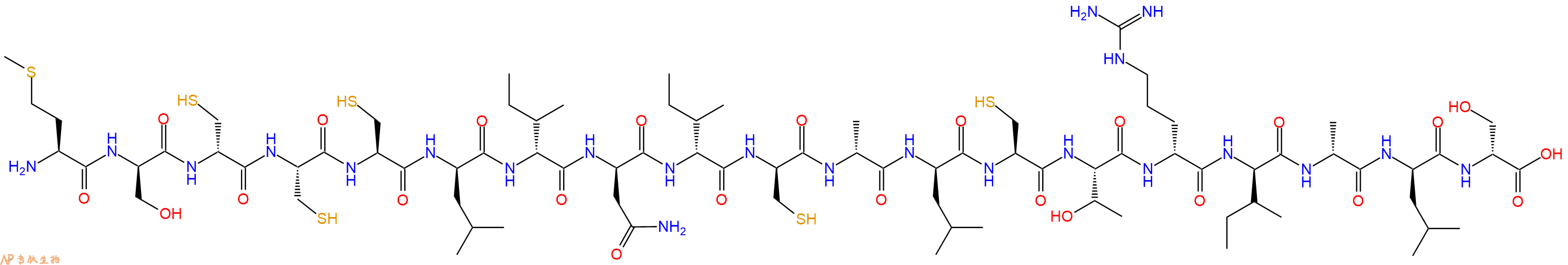专肽生物产品H2N-Met-DSer-DCys-Cys-Cys-DLeu-DIle-DAsn-DIle-DCys-DAla-DLeu-Cys-Thr-DArg-DIle-DAla-DLeu-DSer-OH