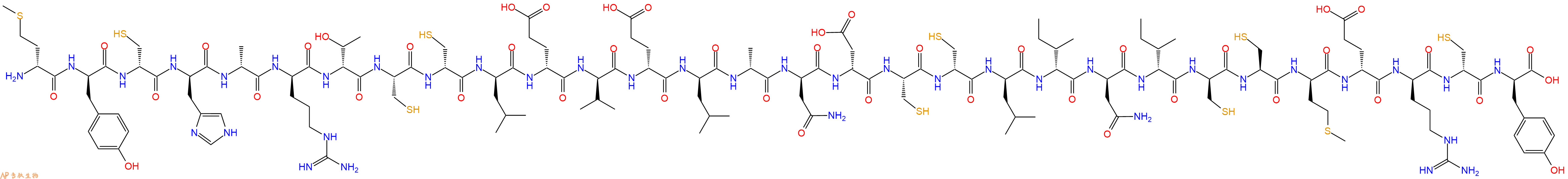 专肽生物产品H2N-DMet-DTyr-DCys-DHis-DAla-DArg-DThr-Cys-DCys-DLeu-DGlu-DVal-DGlu-DLeu-DAla-DAsn-DAsp-Cys-DCys-DLeu-DIle-DAsn-DIle-DCys-Cys-DMet-DGlu-DArg-DCys-DTyr-OH