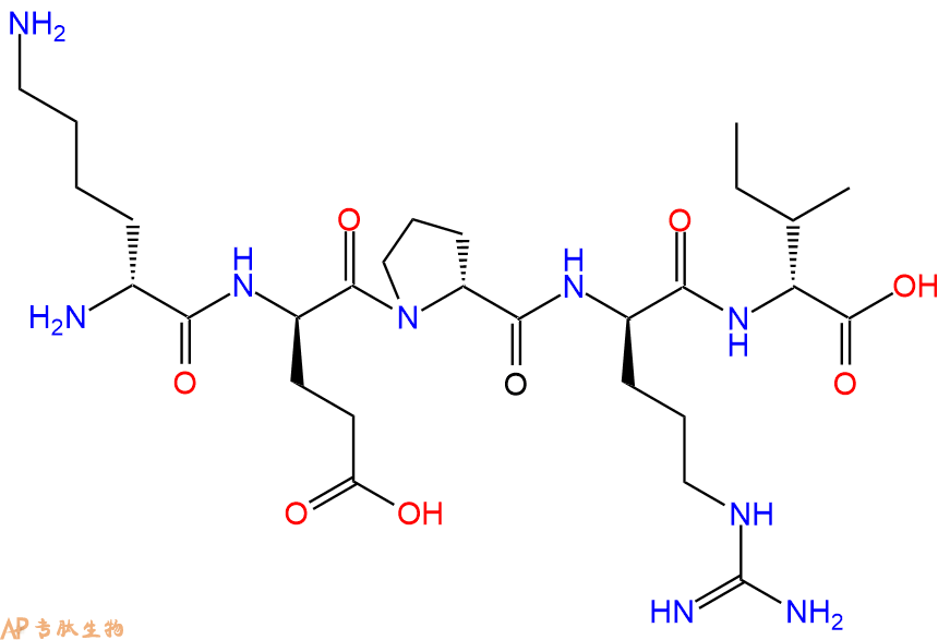 专肽生物产品H2N-DLys-DGlu-DPro-DArg-DIle-OH