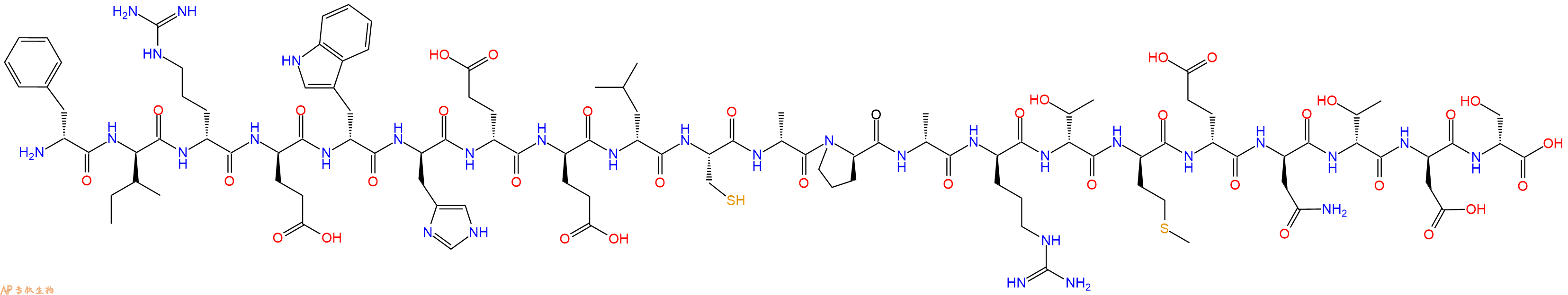 专肽生物产品H2N-DPhe-DIle-DArg-DGlu-DTrp-DHis-DGlu-DGlu-DLeu-Cys-DAla-DPro-DAla-DArg-DThr-DMet-DGlu-DAsn-DThr-DAsp-DSer-OH