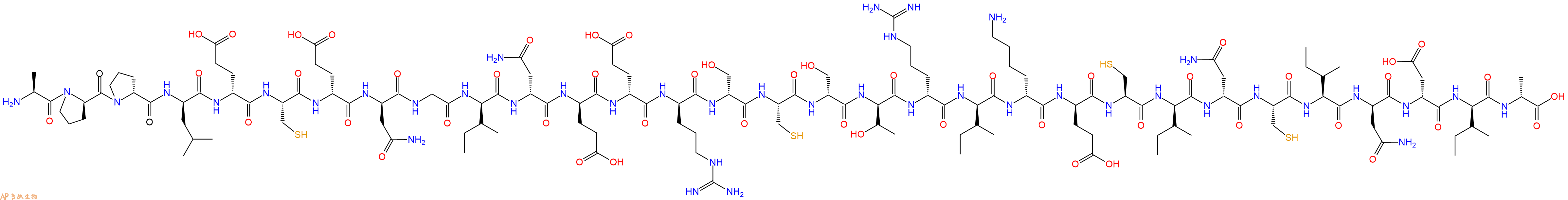 专肽生物产品H2N-Ala-DPro-DPro-DLeu-DGlu-Cys-DGlu-DAsn-Gly-DIle-DAsn-DGlu-DGlu-DArg-DSer-Cys-DSer-DThr-DArg-DIle-DLys-DGlu-Cys-DIle-DAsn-Cys-Ile-DAsn-DAsp-DIle-DAla-OH