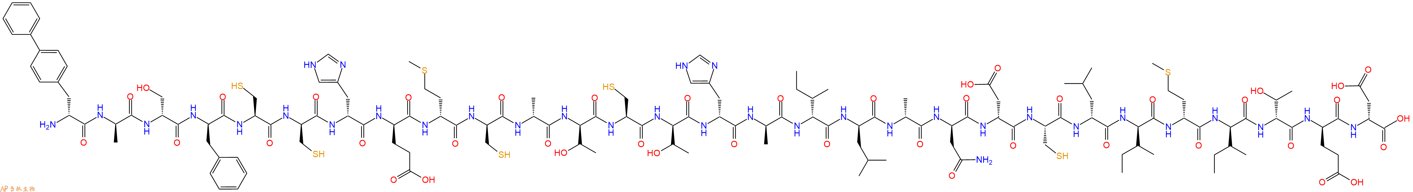 专肽生物产品H2N-DBip-DAla-DSer-DPhe-Cys-DCys-DHis-DGlu-DMet-DCys-DAla-DThr-Cys-DThr-DHis-DAla-DIle-DLeu-DAla-DAsn-DAsp-Cys-DLeu-DIle-DMet-DIle-DThr-DGlu-DAsp-OH