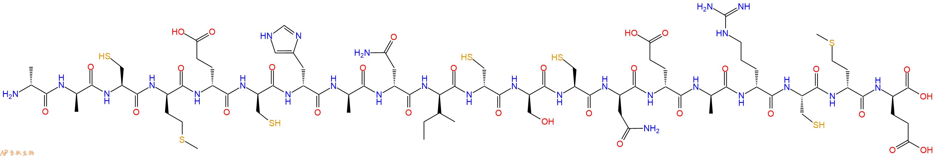 专肽生物产品H2N-DAla-DAla-Cys-DMet-DGlu-DCys-DHis-DAla-DAsn-DIle-DCys-DSer-Cys-DAsn-DGlu-DAla-DArg-Cys-DMet-DGlu-OH