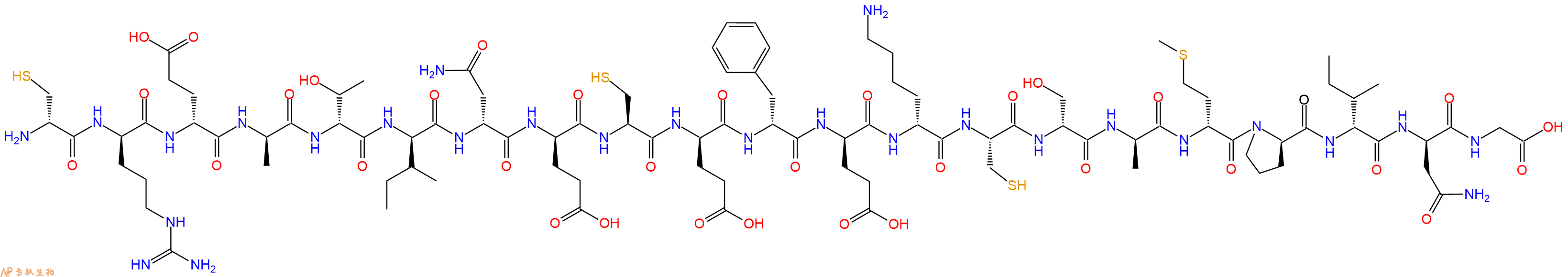 专肽生物产品H2N-DCys-DArg-DGlu-DAla-DThr-DIle-DAsn-DGlu-Cys-DGlu-DPhe-DGlu-DLys-Cys-DSer-DAla-DMet-DPro-DIle-DAsn-Gly-OH