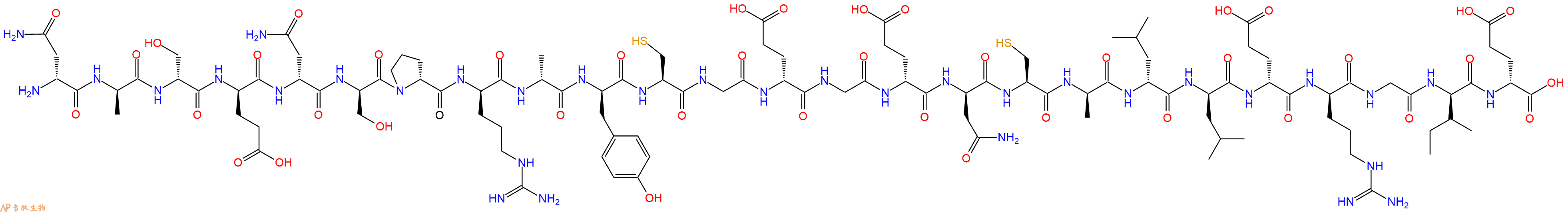 专肽生物产品H2N-DAsn-DAla-DSer-DGlu-DAsn-DSer-DPro-DArg-DAla-DTyr-Cys-Gly-DGlu-Gly-DGlu-DAsn-Cys-DAla-DLeu-DLeu-DGlu-DArg-Gly-DIle-DGlu-OH