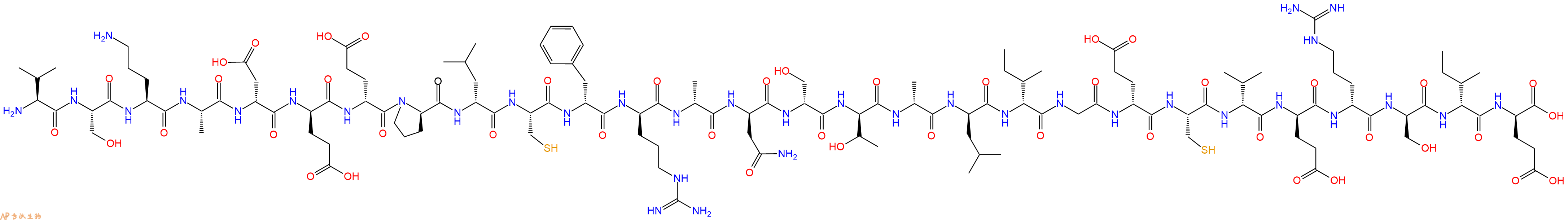 专肽生物产品H2N-Val-Ser-Orn-Ala-DAsp-DGlu-DGlu-DPro-DLeu-Cys-DPhe-DArg-DAla-DAsn-DSer-DThr-DAla-DLeu-DIle-Gly-DGlu-Cys-DVal-DGlu-DArg-DSer-DIle-DGlu-OH