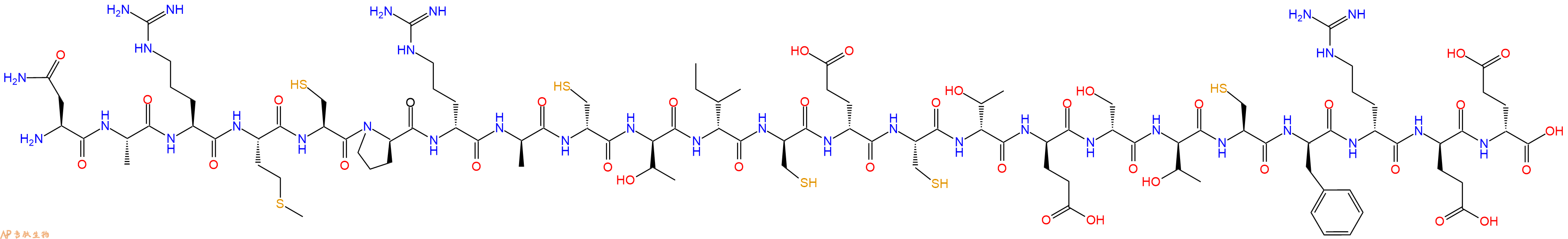 专肽生物产品H2N-Asn-Ala-Arg-Met-Cys-DPro-DArg-DAla-DCys-DThr-DIle-DCys-DGlu-Cys-DThr-DGlu-DSer-DThr-Cys-DPhe-DArg-DGlu-DGlu-OH