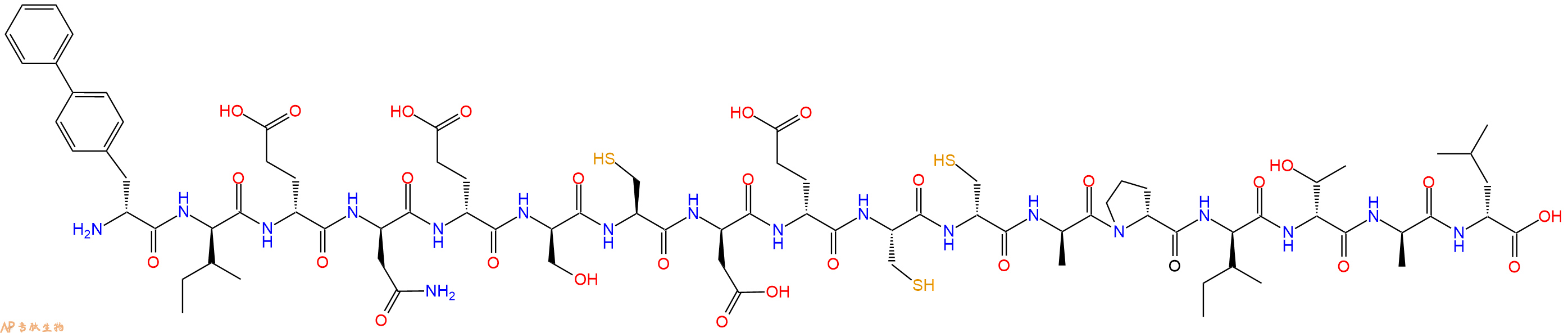 专肽生物产品H2N-DBip-DIle-DGlu-DAsn-DGlu-DSer-Cys-DAsp-DGlu-Cys-DCys-DAla-DPro-DIle-DThr-DAla-DLeu-OH