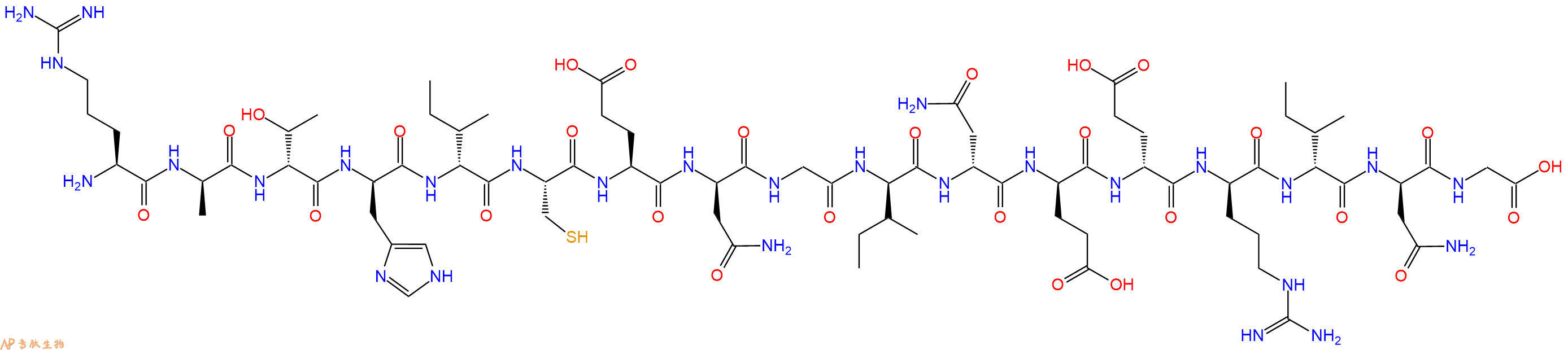 专肽生物产品H2N-Arg-DAla-DThr-DHis-DIle-Cys-Glu-DAsn-Gly-DIle-DAsn-DGlu-DGlu-DArg-DIle-DAsn-Gly-OH