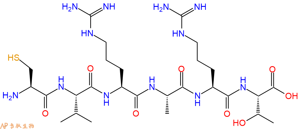 专肽生物产品H2N-Cys-Val-Arg-Ala-Arg-Thr-OH