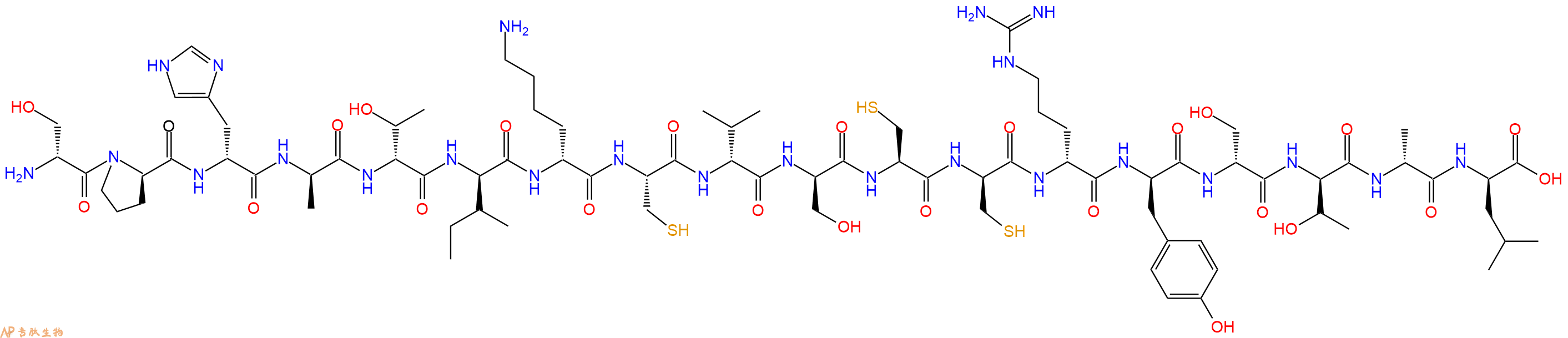 专肽生物产品H2N-DSer-DPro-DHis-DAla-DThr-DIle-DLys-Cys-DVal-DSer-Cys-DCys-DArg-DTyr-DSer-DThr-DAla-DLeu-OH