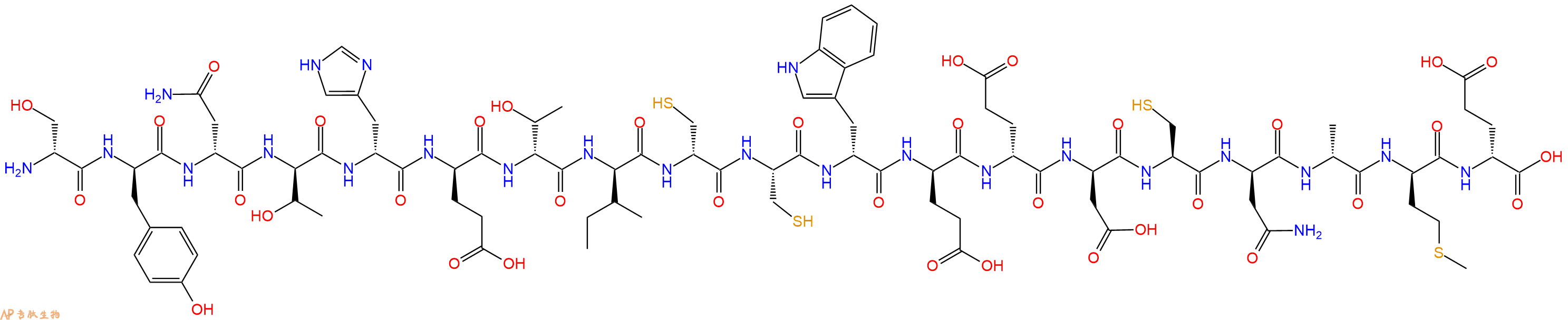 专肽生物产品H2N-DSer-DTyr-DAsn-DThr-DHis-DGlu-DThr-DIle-DCys-Cys-DTrp-DGlu-DGlu-DAsp-Cys-DAsn-DAla-DMet-DGlu-OH