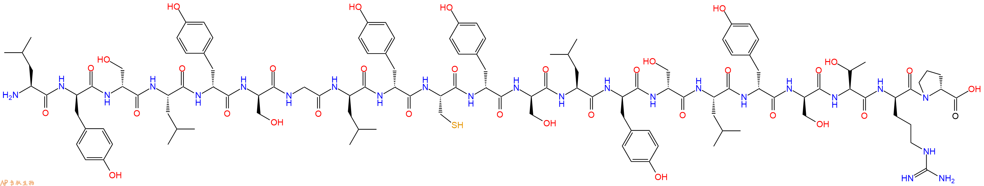 专肽生物产品H2N-Leu-DTyr-DSer-Leu-DTyr-DSer-Gly-DLeu-DTyr-Cys-DTyr-DSer-Leu-DTyr-DSer-Leu-DTyr-DSer-Thr-DArg-DPro-OH