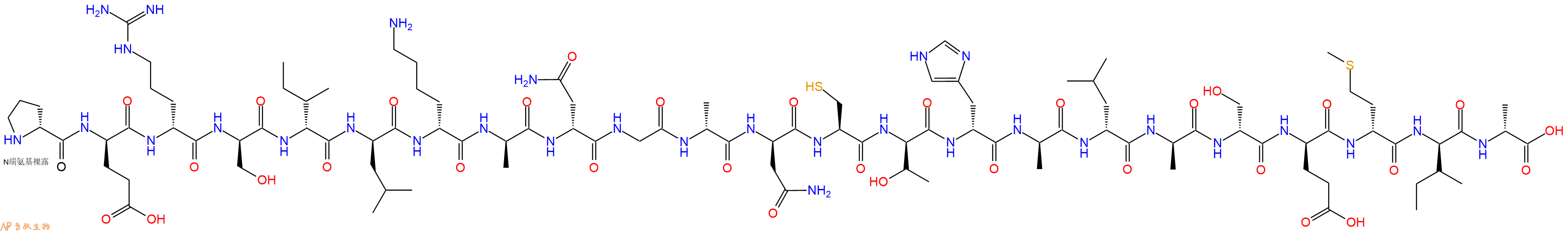 专肽生物产品H2N-DPro-DGlu-DArg-DSer-DIle-DLeu-DLys-DAla-DAsn-Gly-DAla-DAsn-Cys-DThr-DHis-DAla-DLeu-DAla-DSer-DGlu-DMet-DIle-DAla-OH