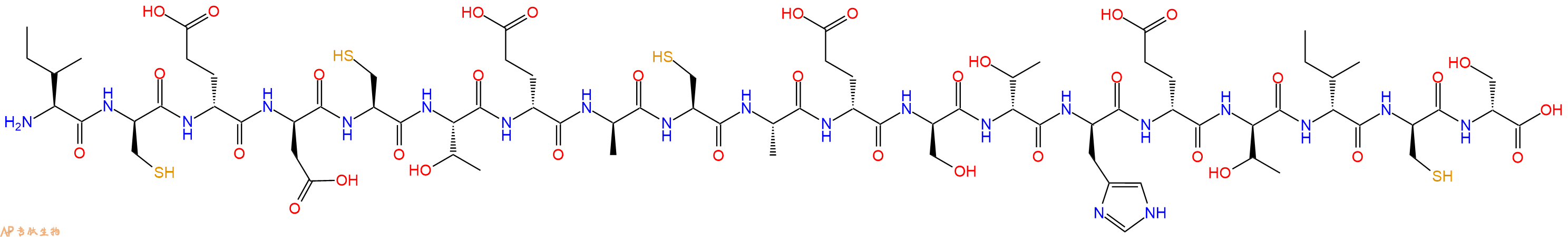 专肽生物产品H2N-Ile-DCys-DGlu-DAsp-Cys-Thr-DGlu-DAla-Cys-Ala-DGlu-DSer-DThr-DHis-DGlu-DThr-DIle-DCys-DSer-OH