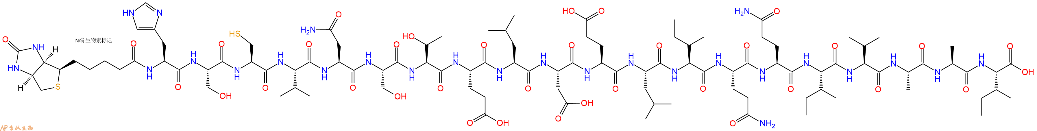 专肽生物产品Biotinyl-His-Ser-Cys-Val-Asn-Ser-Thr-Glu-Leu-Asp-Glu-Leu-Ile-Gln-Gln-Ile-Val-Ala-Ala-Ile-OH