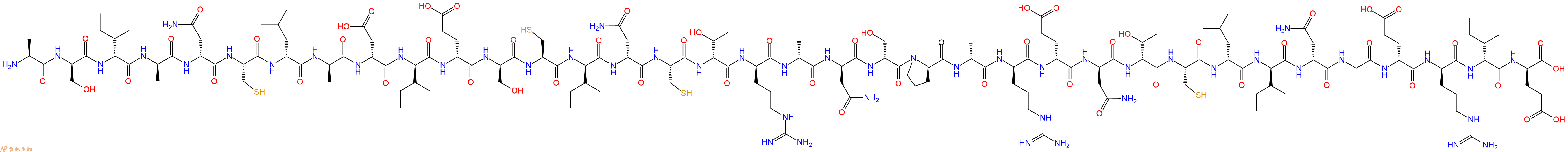专肽生物产品H2N-Ala-DSer-DIle-DAla-DAsn-Cys-DLeu-DAla-DAsp-DIle-DGlu-DSer-Cys-DIle-DAsn-Cys-DThr-DArg-DAla-DAsn-DSer-DPro-DAla-DArg-DGlu-DAsn-DThr-Cys-DLeu-DIle-DAsn-Gly-DGlu-DArg-DIle-DGlu-OH